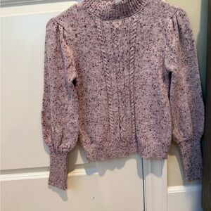 Janie and Jack Speckled Lavender Cable Turtleneck Sweater